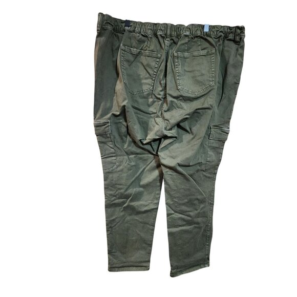 Torrid Olive Green Cargo Jogger Pants Size 3R Elastic Waist Drawstring Pockets W - Picture 2 of 3